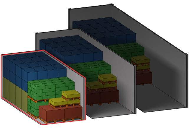 Container escolhido baseado em otimização de espaço